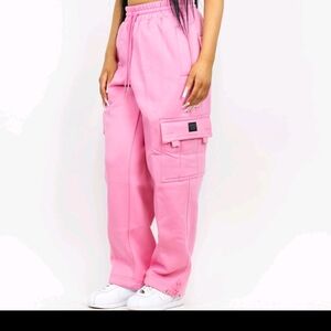 Pink Cargo Pants... Fb County Heavy Oversized, New W Tags. Pink